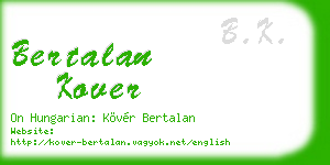 bertalan kover business card