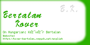 bertalan kover business card